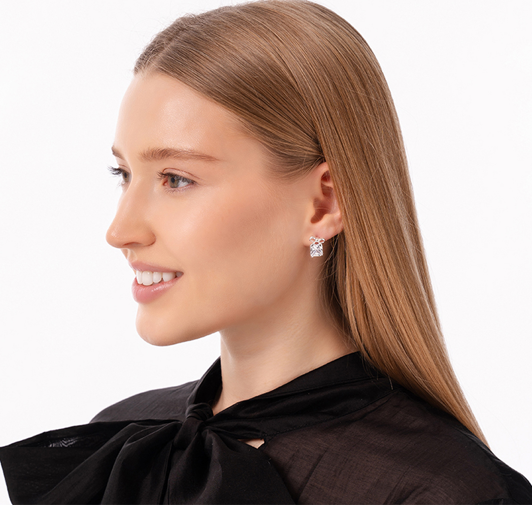 Серьги Мармалато, цвет белое серебро-прозрачный #3