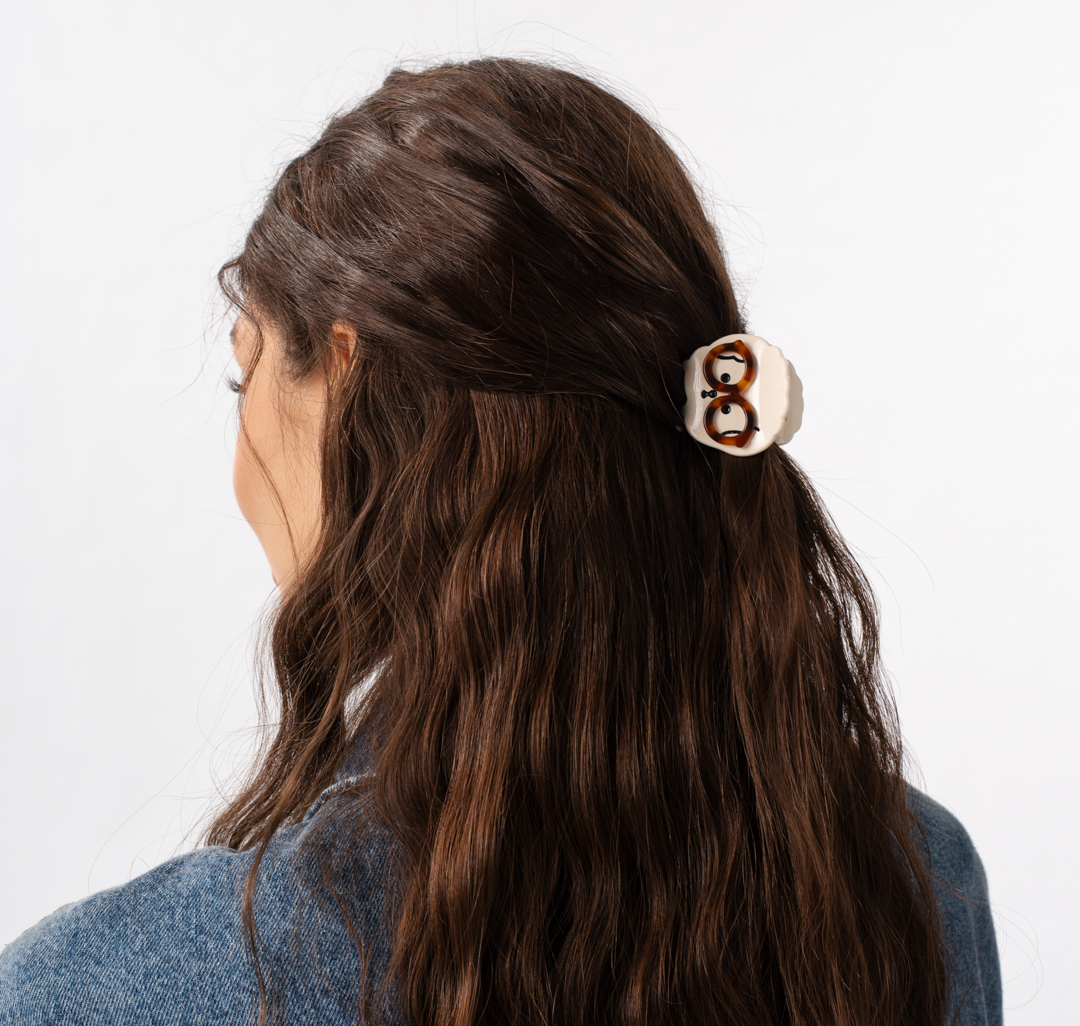 Заколка-краб Мармалато, цвет молочный-черный-коричневый #1