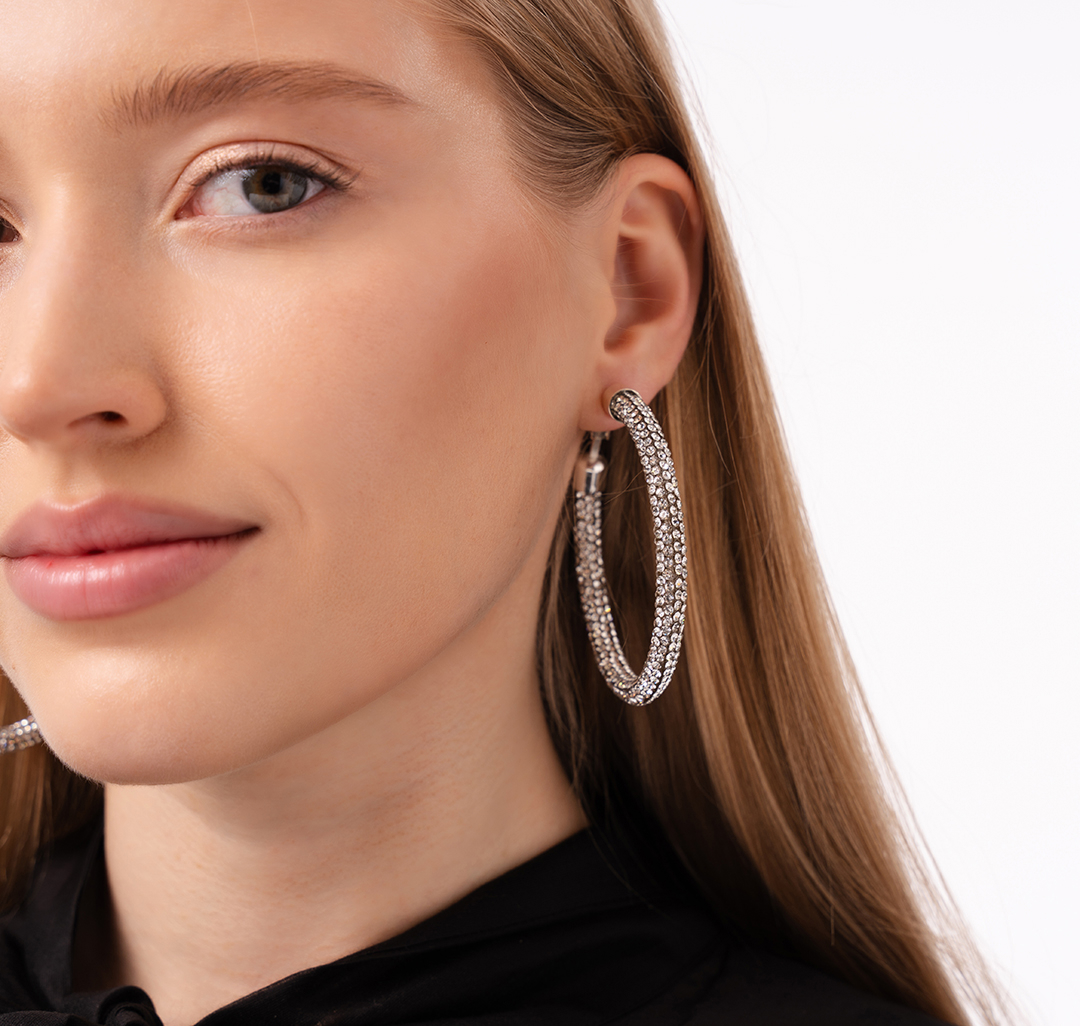 Серьги Мармалато, цвет белое серебро-прозрачный #4