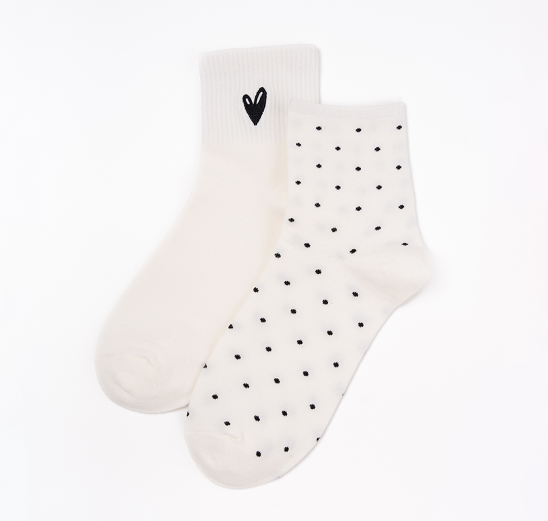 Носки (2 пары) Мармалато, цвет молочный-черный #1