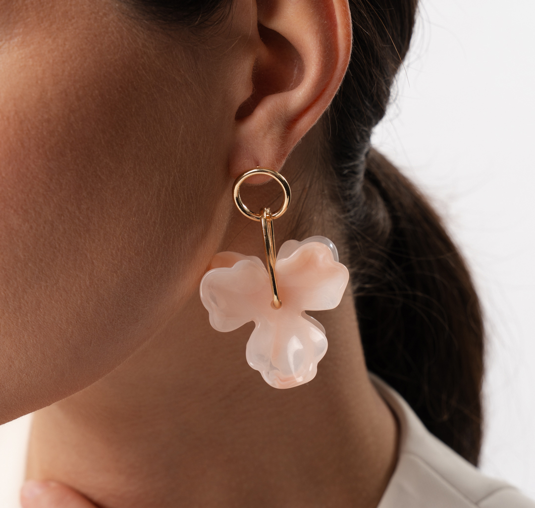 Серьги Мармалато, цвет светло-розовый-золото #1