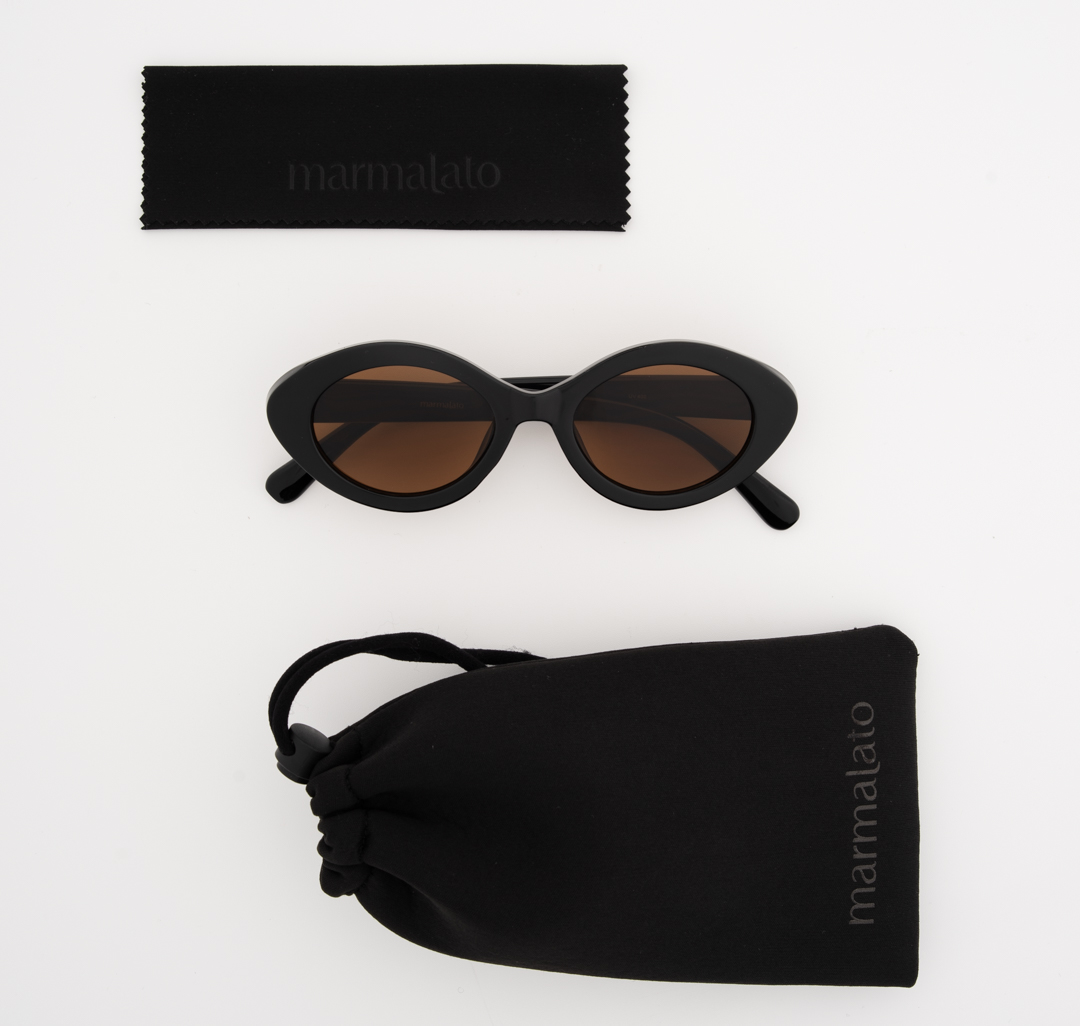Очки с чехлом Мармалато, цвет черный-коричневый-золото #6
