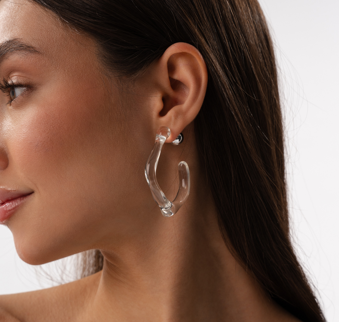 Серьги Мармалато, цвет прозрачный-белое серебро #1