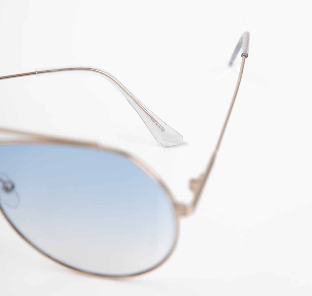 Очки с чехлом Мармалато, цвет светло голубой-золото #7