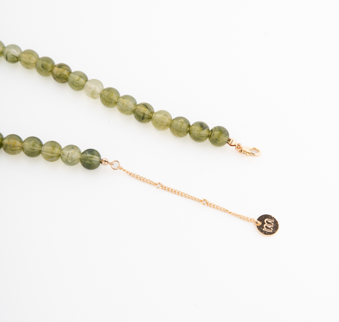 Колье Мармалато, цвет зеленый-золото #5