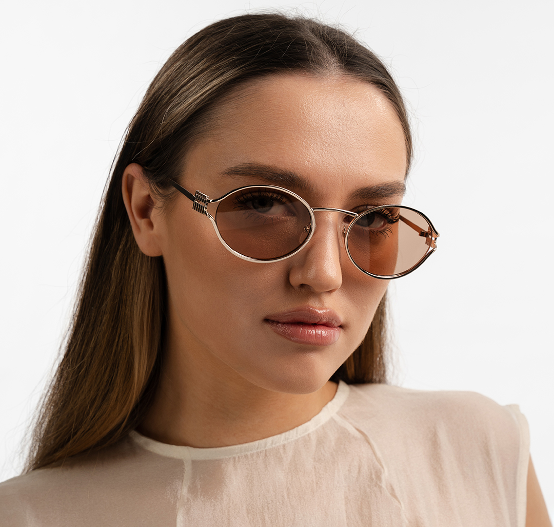 Очки с чехлом Мармалато, цвет коричневый-золото #1