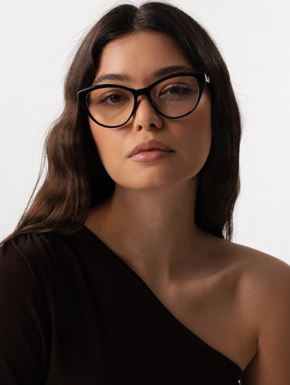 Очки имиджевые прозрачные-черные