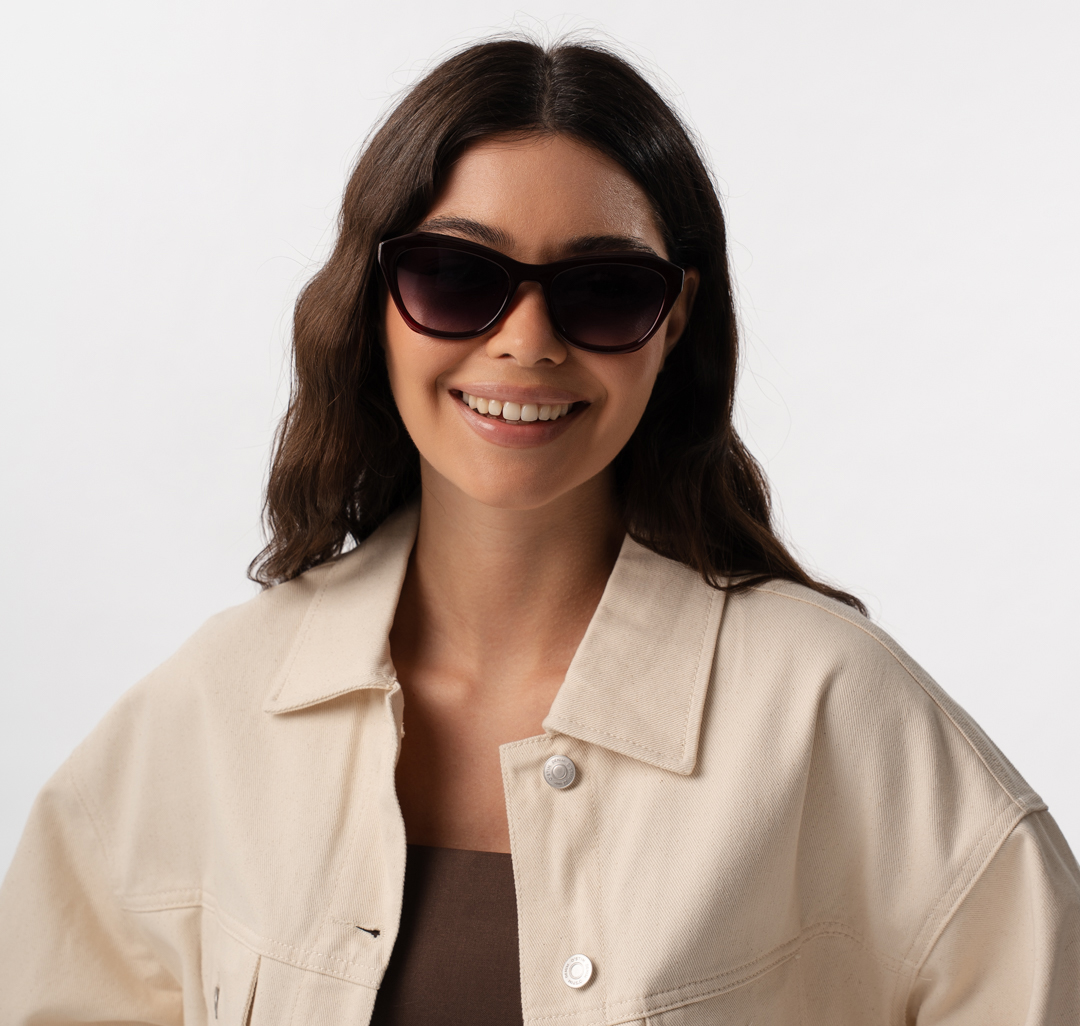 Очки с чехлом Мармалато, цвет черный-винный #1