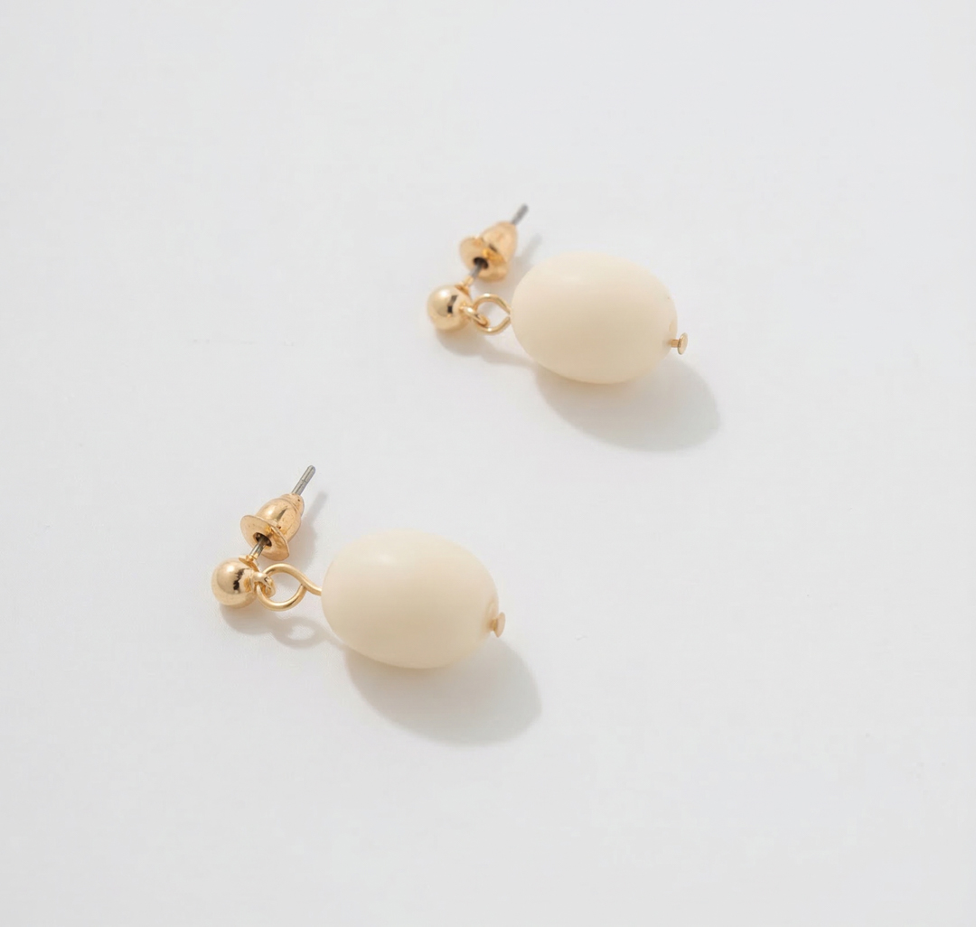 Серьги Мармалато, цвет молочный-золото #4