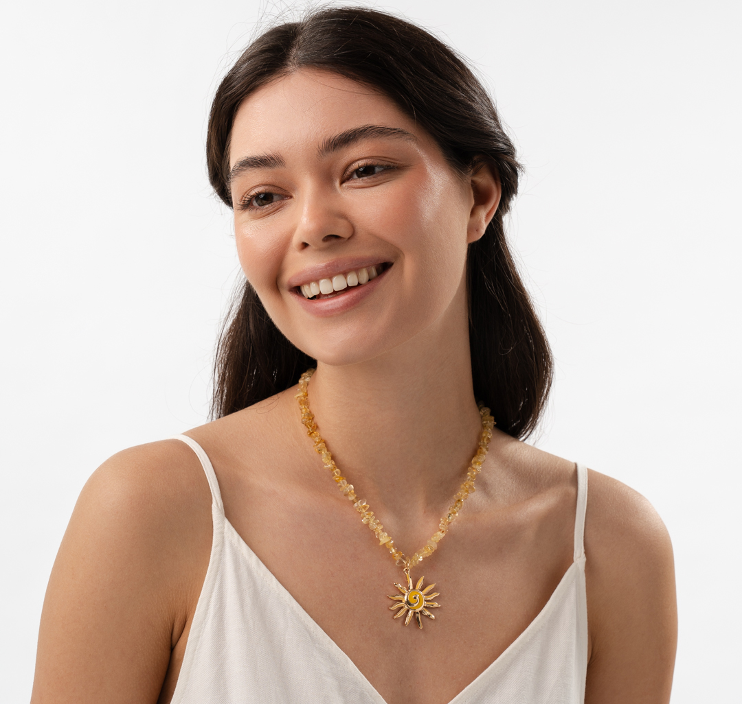 Колье Мармалато, цвет желтый-золото #3