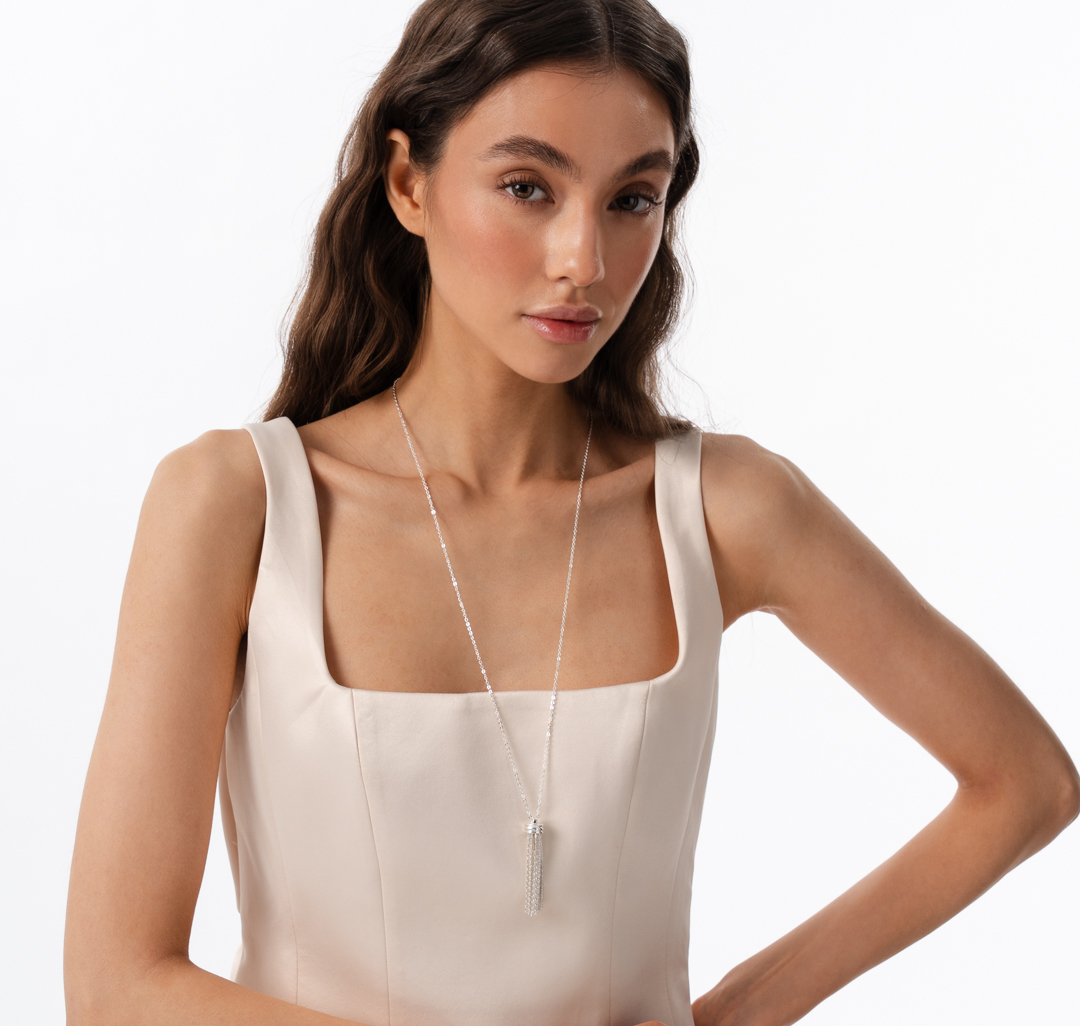 Колье Мармалато, цвет Белое серебро #3