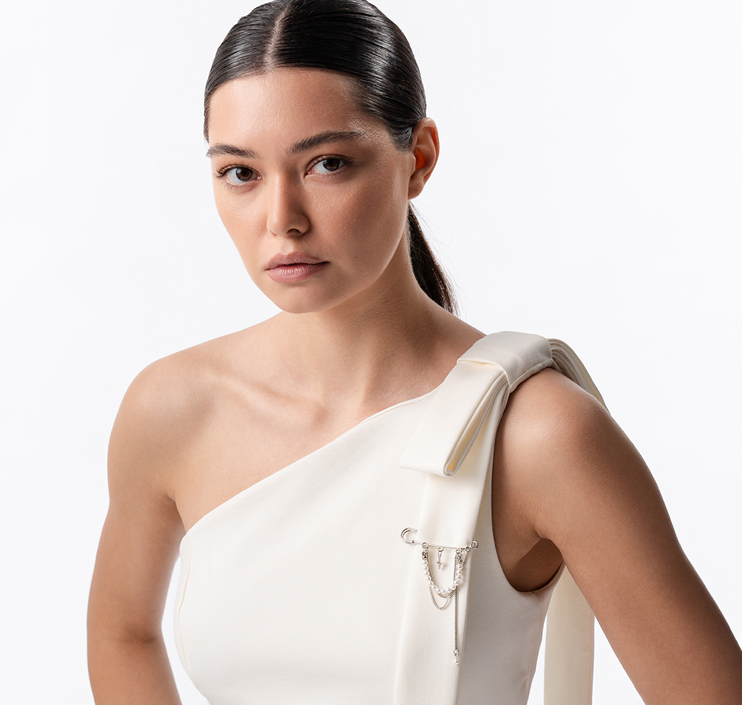 Брошь Мармалато, цвет белое серебро-белый жемчуг #2