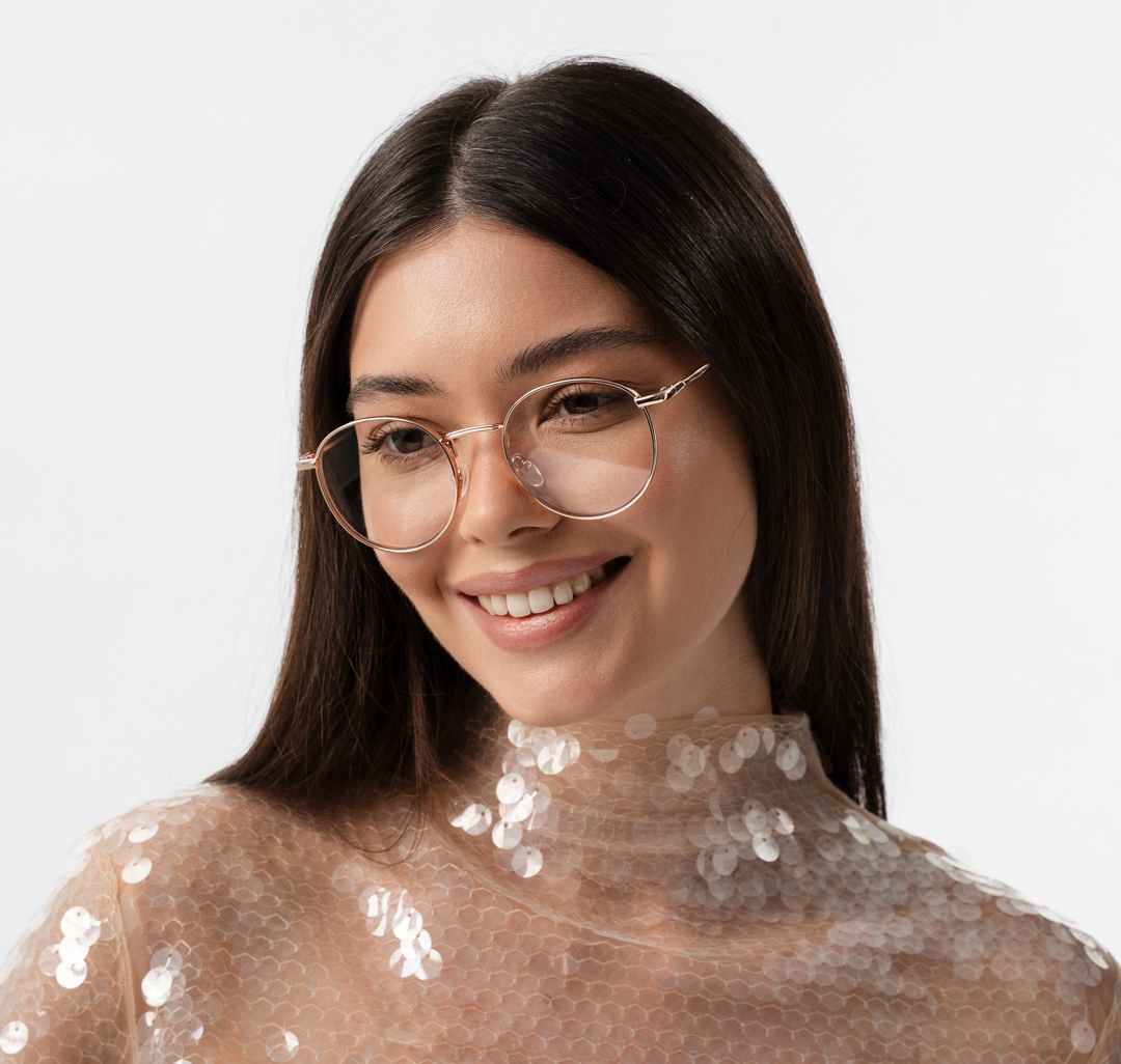 Очки с чехлом Мармалато, цвет прозрачный-золото-бежевый #1