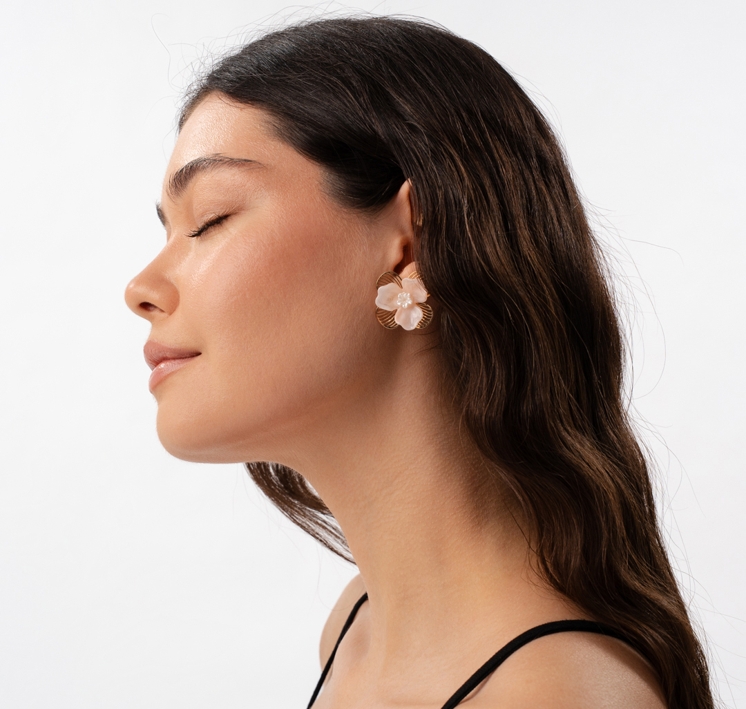 Серьги Мармалато, цвет золото-розовый-белый #3