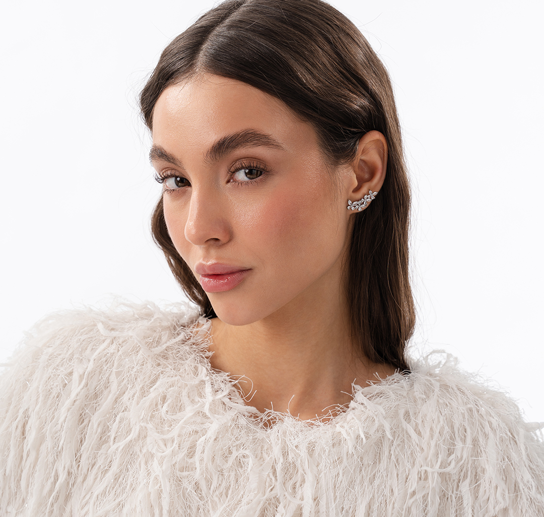 Серьги Мармалато, цвет белое серебро-прозрачный #3