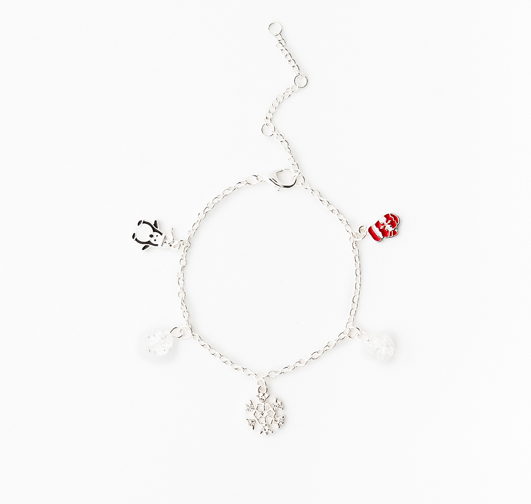 Браслет Мармалато, цвет белое серебро-красный-мультиколор #1
