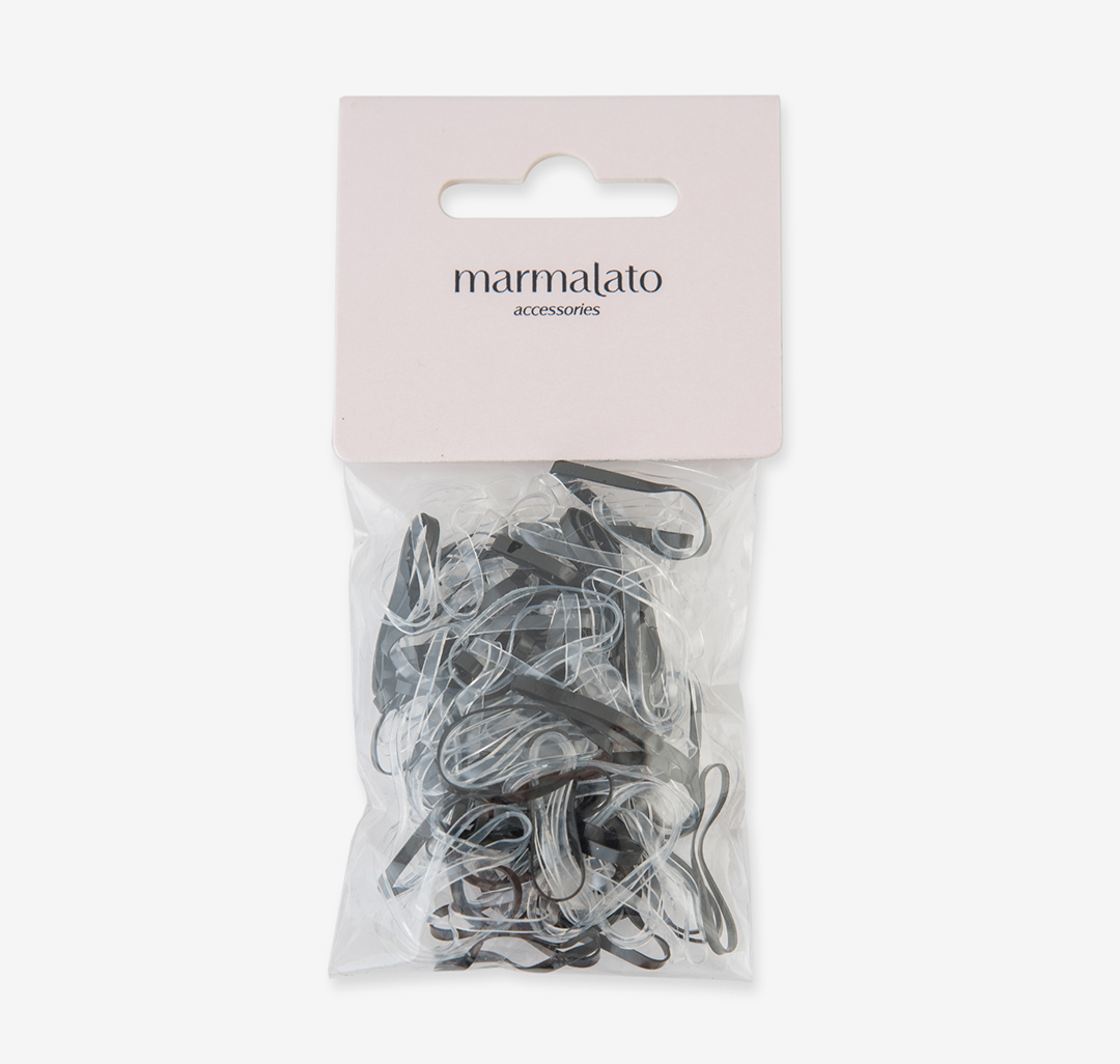 Набор резинок (100 шт) Мармалато, цвет Прозрачный-черный #1