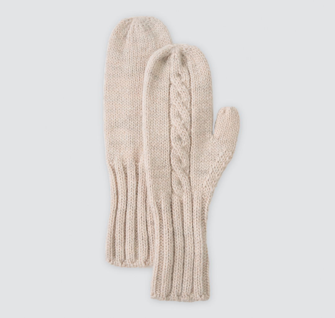 Женские удлиненные варежки рукавицы Мармалато, цвет Светло-пудровый меланж #1