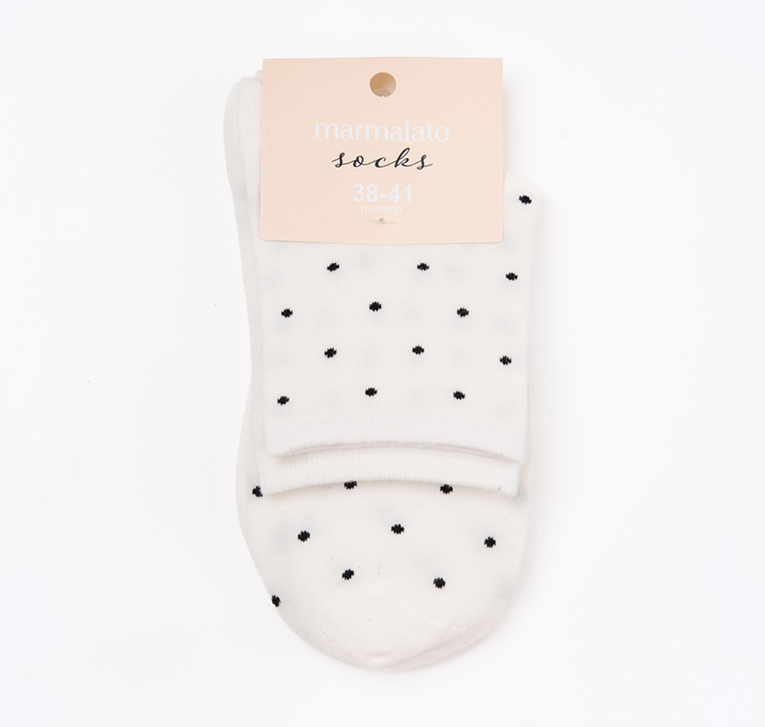 Носки (2 пары) Мармалато, цвет молочный-черный #5