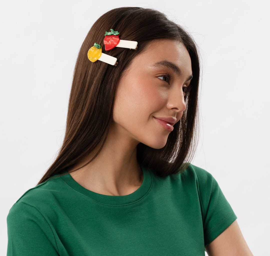 Набор зажимов (2 шт) Мармалато, цвет бежевый-красный-мультиколор #1