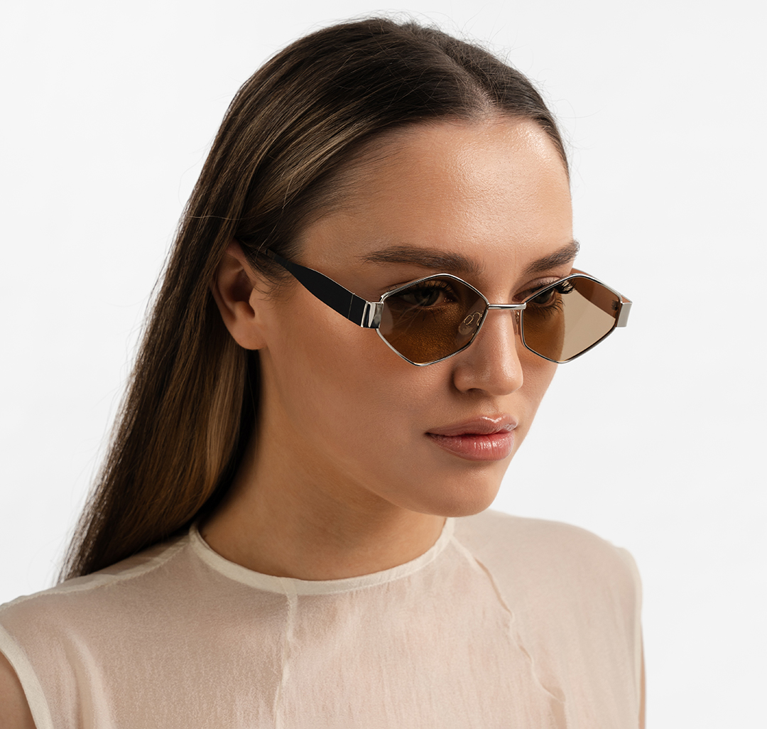 Очки с чехлом Мармалато, цвет бежевый-серебро #1