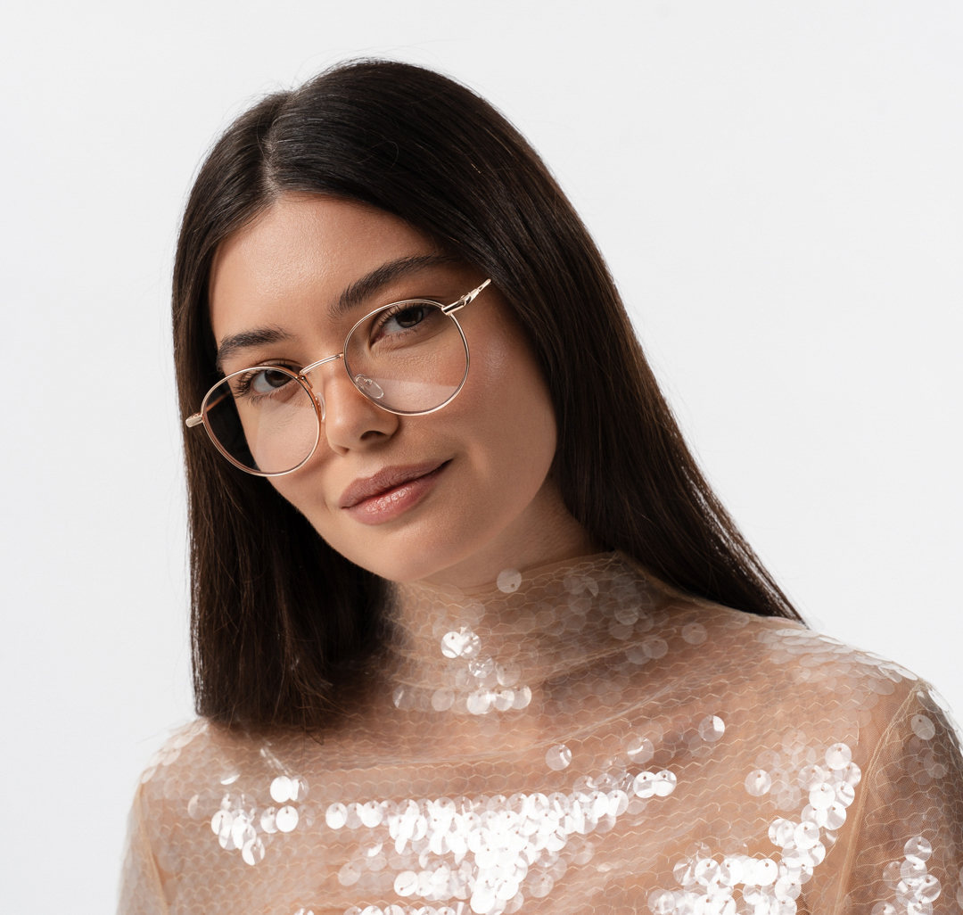 Очки с чехлом Мармалато, цвет прозрачный-золото-бежевый #2