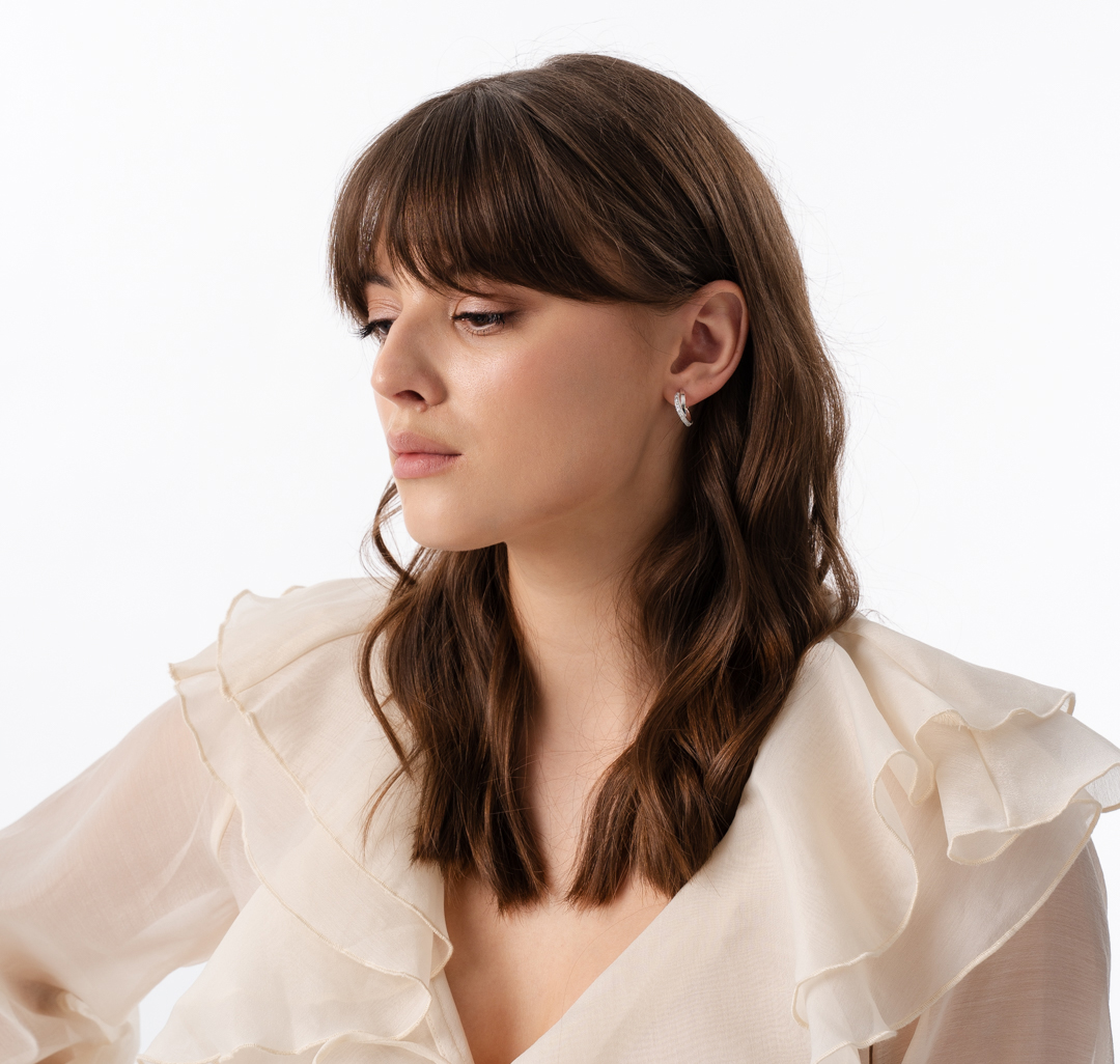 Серьги Мармалато, цвет белое серебро-прозрачный #3