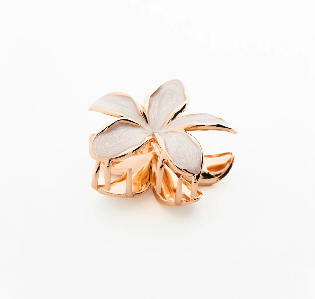 Заколка-краб Мармалато, цвет молочный-золото #2