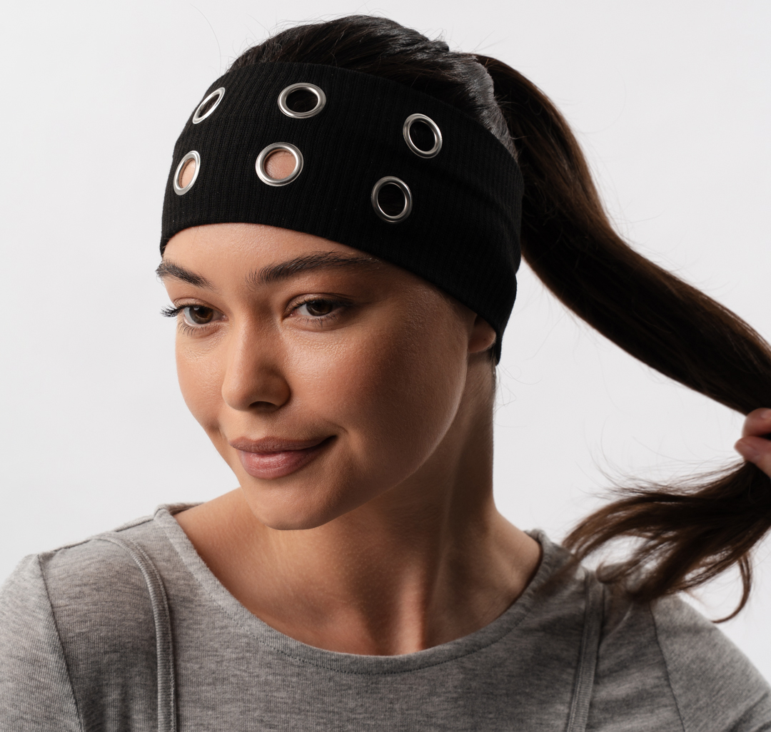 Повязка для волос Мармалато, цвет черный-серебро #2