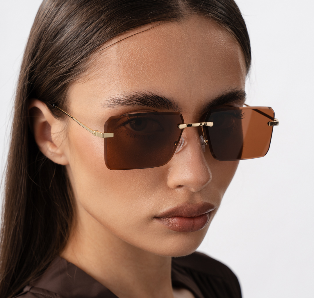 Очки с чехлом Мармалато, цвет коричневый-золото #1