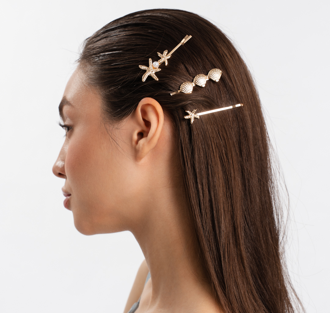 Набор невидимок (3 шт) Мармалато, цвет золото-белый жемчуг #1