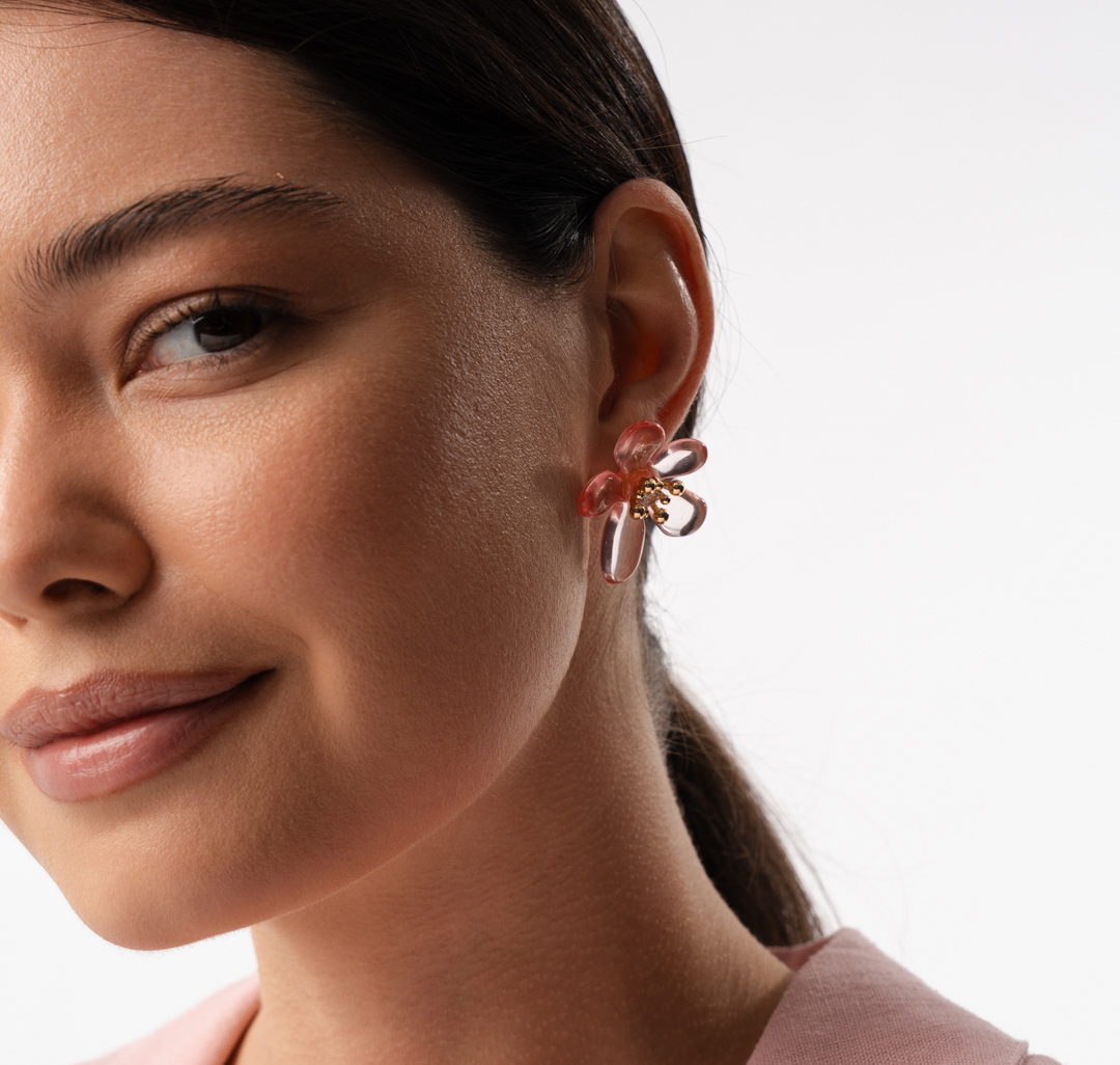 Серьги Мармалато, цвет светло-розовый-золото #1