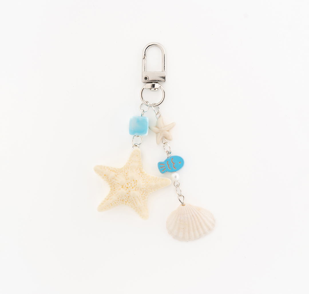 Брелок Мармалато, цвет молочный-голубой-серебро #1