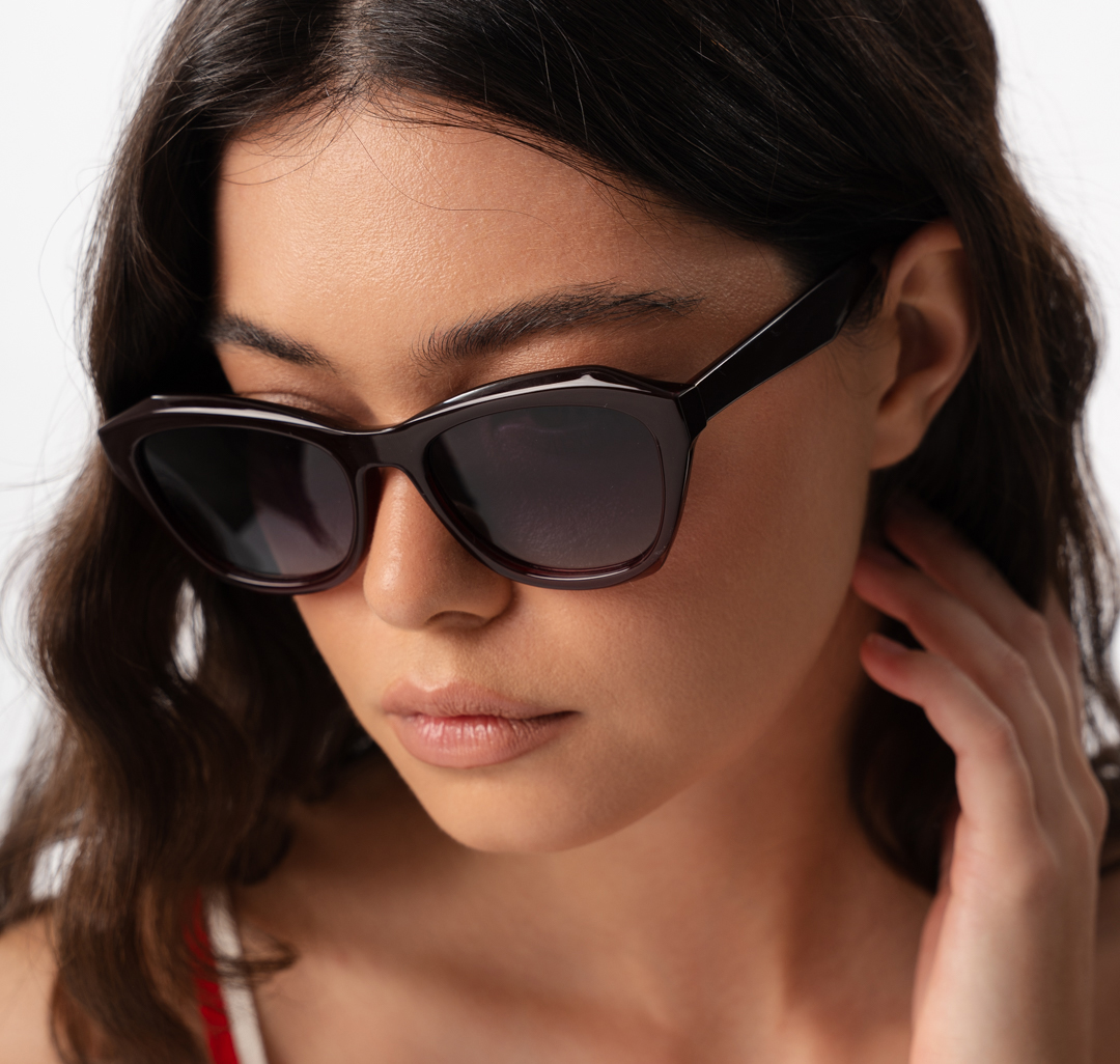 Очки с чехлом Мармалато, цвет черный-винный #2