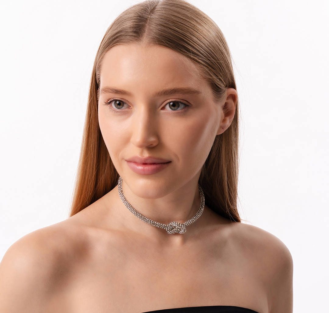 Чокер Мармалато, цвет белое серебро-прозрачный #4