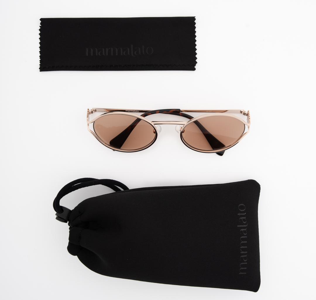 Очки с чехлом Мармалато, цвет коричневый-золото #8