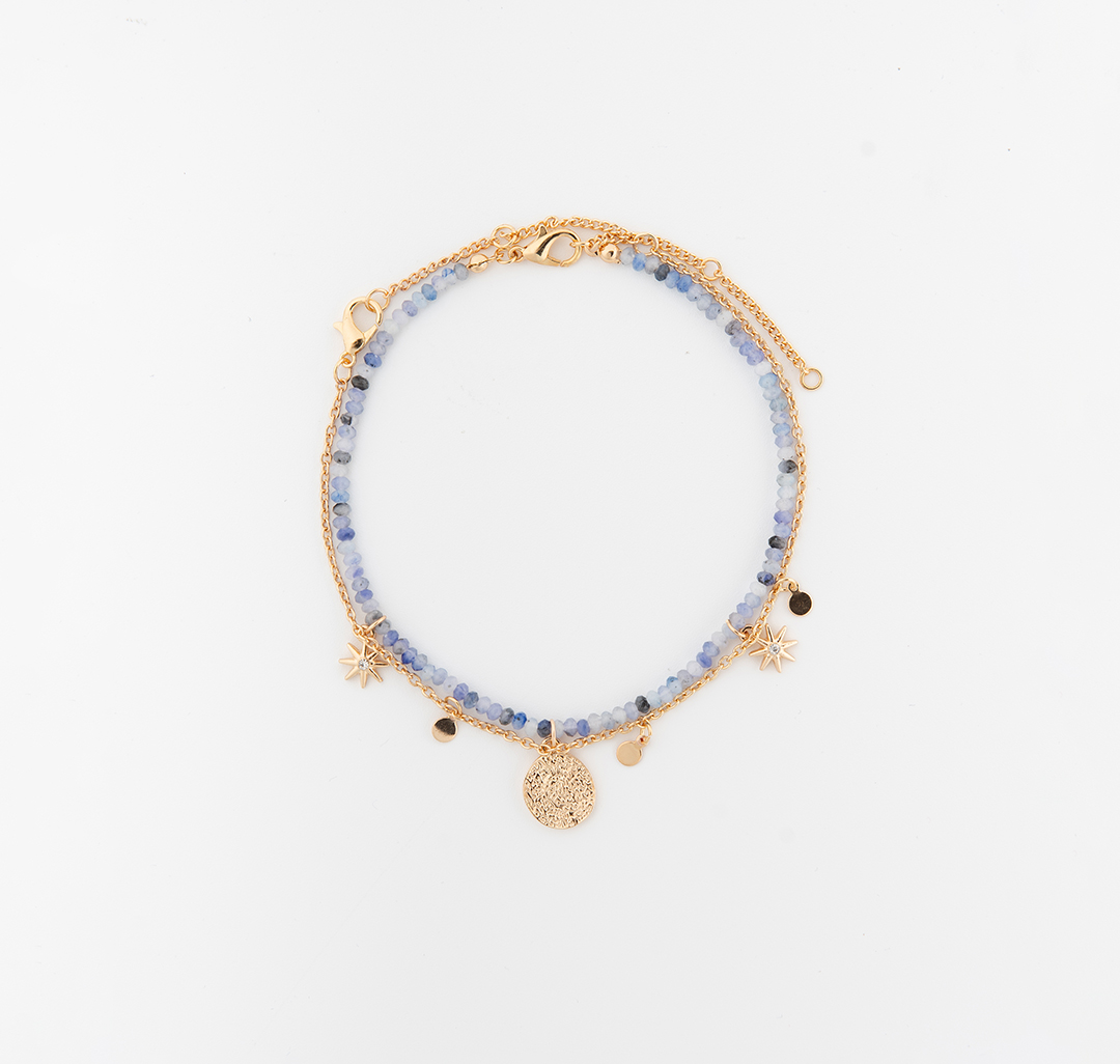 Набор браслетов (2 шт) Мармалато, цвет золото-светло синий #3