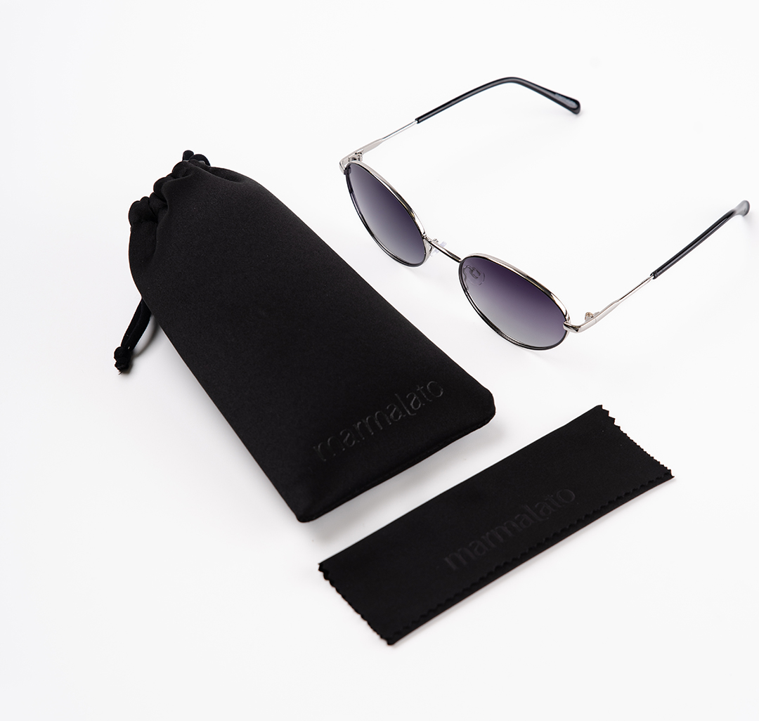 Очки солнцезащитные с поляризацией черные-СЕРЕБРО Мармалато, цвет Черный-серебро #7