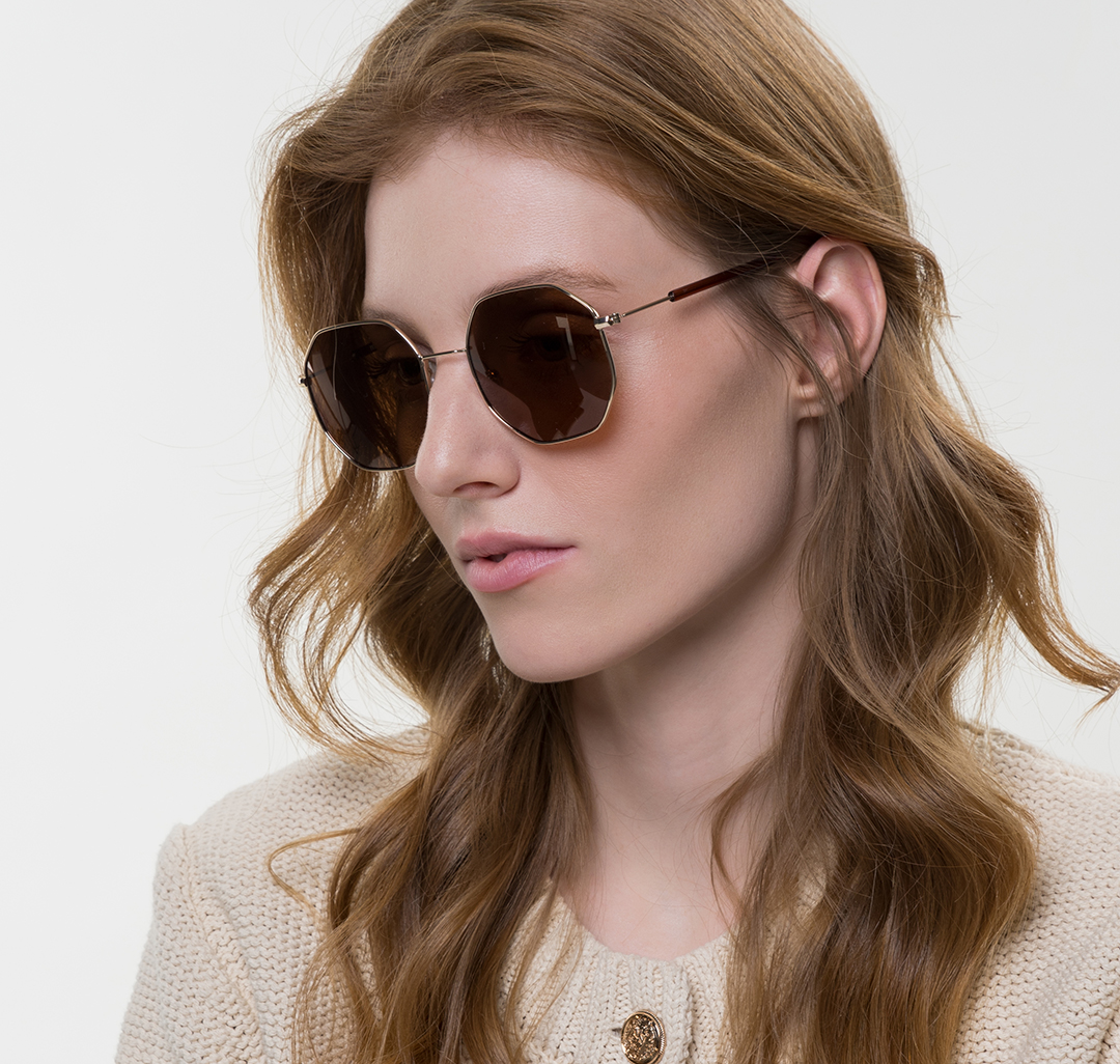 Очки солнцезащитные с поляризацией коричневые Мармалато, цвет коричневый-золото #2