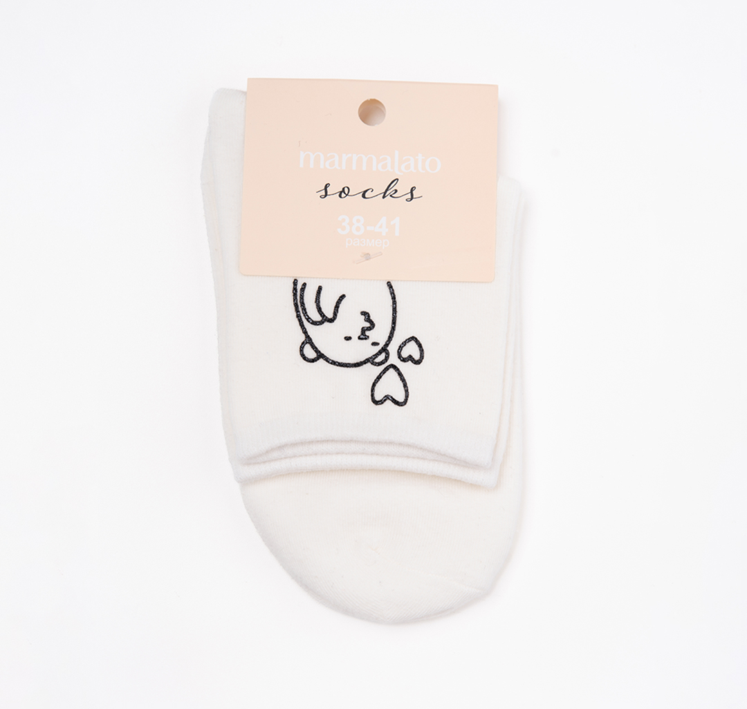 Носки (1 пара) Мармалато, цвет молочный-черный #4