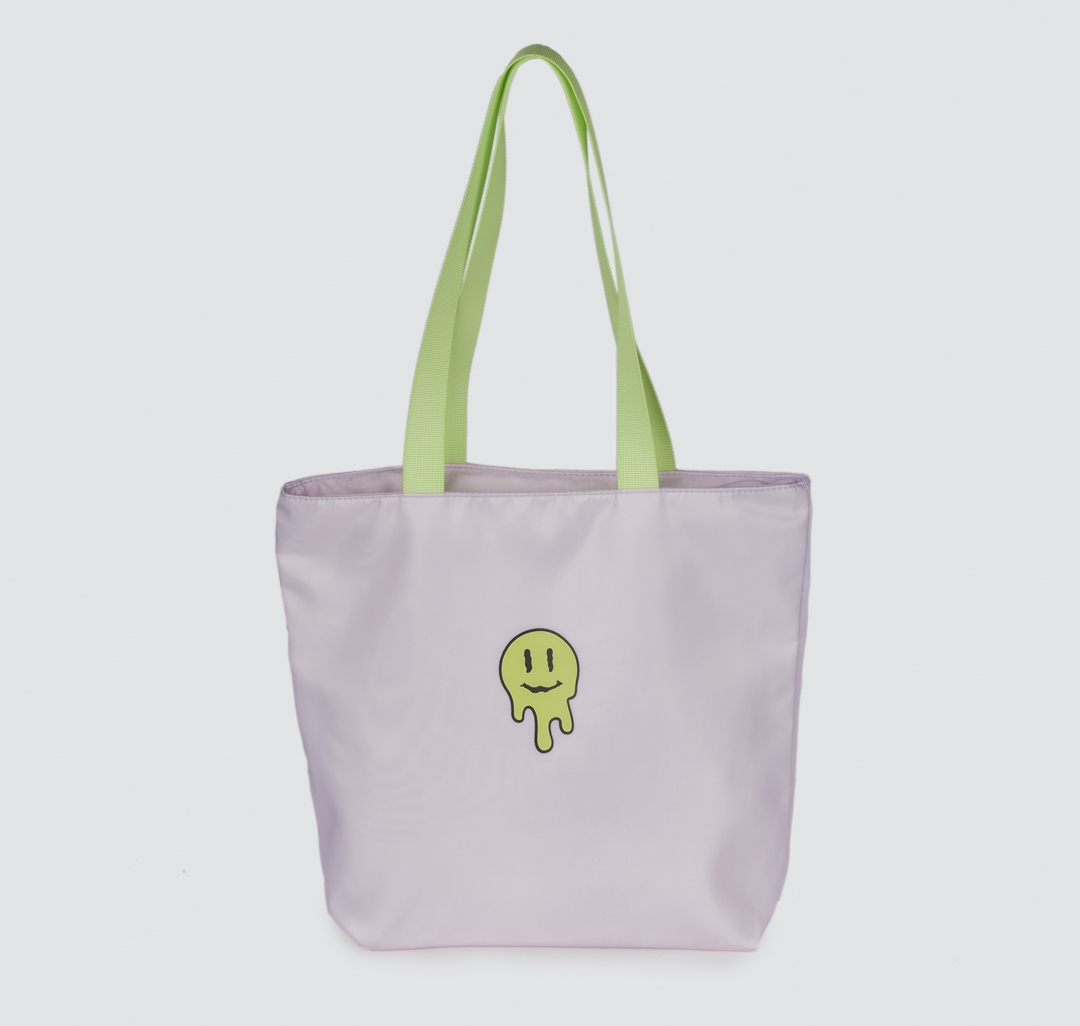 Женская текстильная сумка-шоппер Мармалато, цвет Сиреневый-неоновый зеленый #1