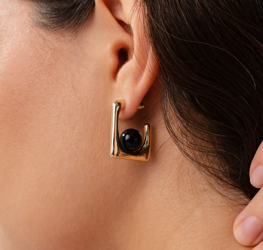 Серьги Мармалато, цвет золото-черный #2