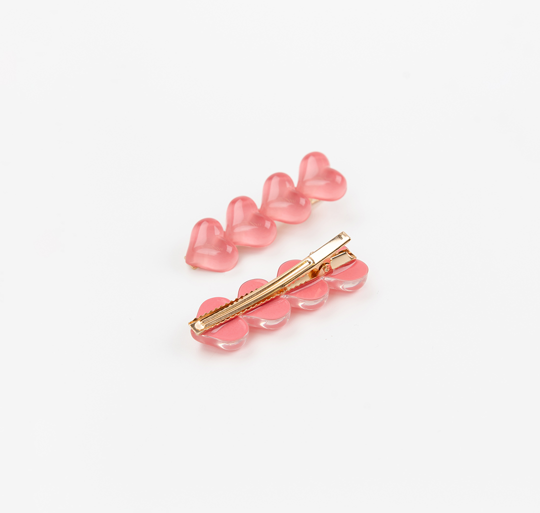 Набор зажимов (2 шт) Мармалато, цвет персиковый-золото #4