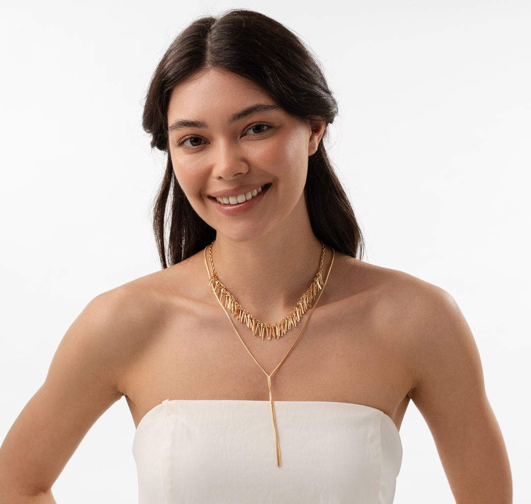 Набор колье (2 шт) Мармалато, цвет золото #3