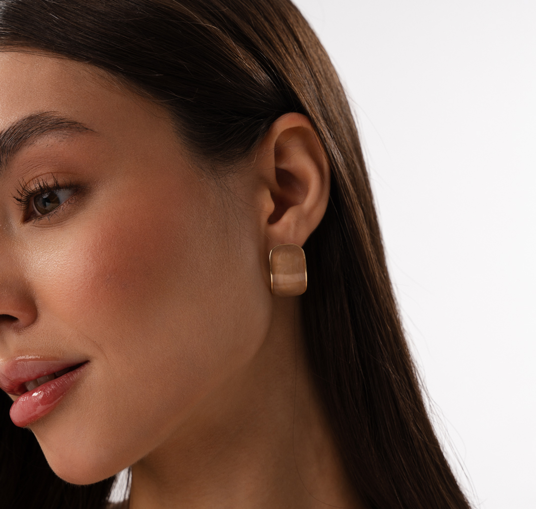 Серьги Мармалато, цвет бежевый-золото #1