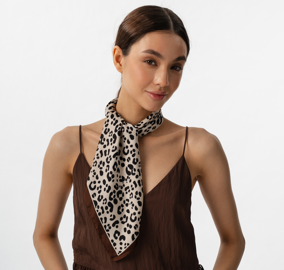 Платок Мармалато, цвет бежевый-коричневый-черный #1