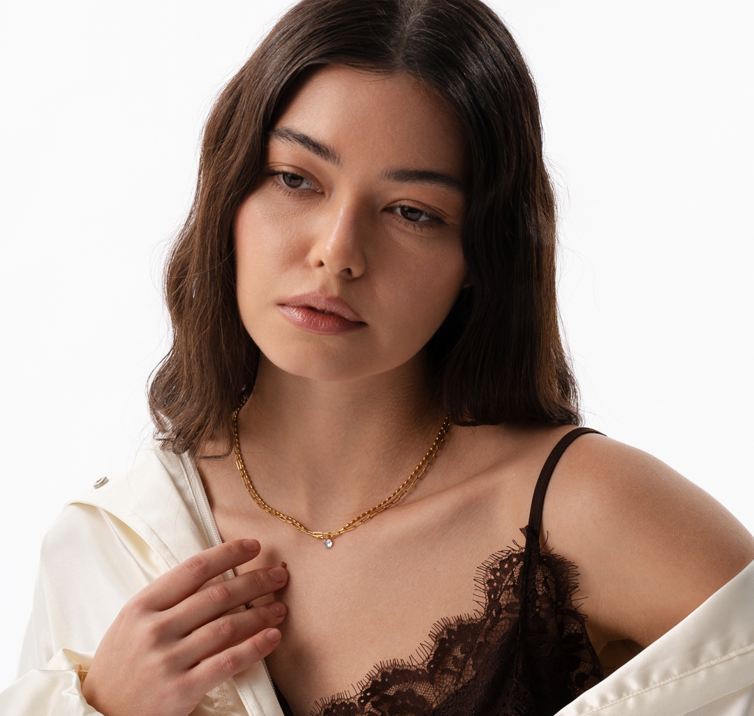 Колье Мармалато, цвет золото-прозрачный #3