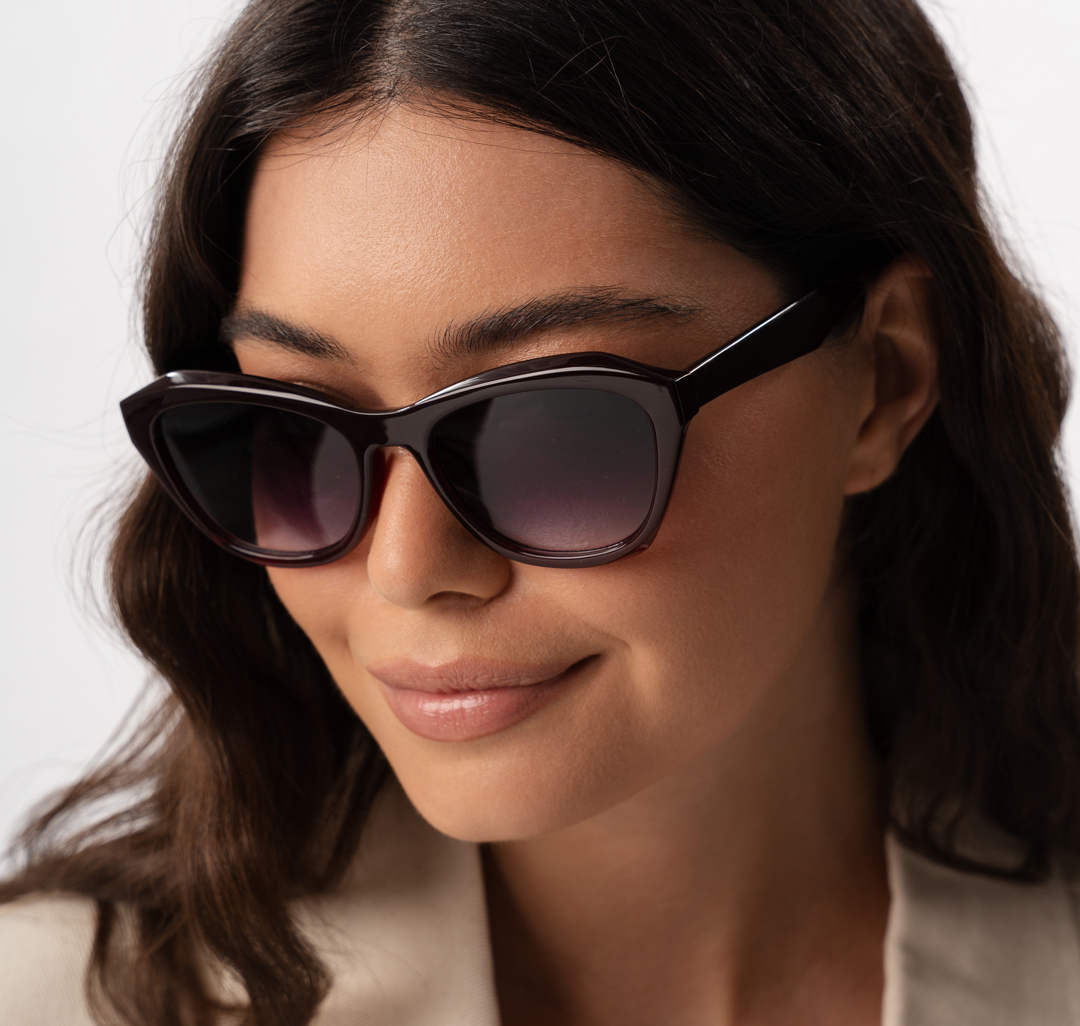 Очки с чехлом Мармалато, цвет черный-винный #2