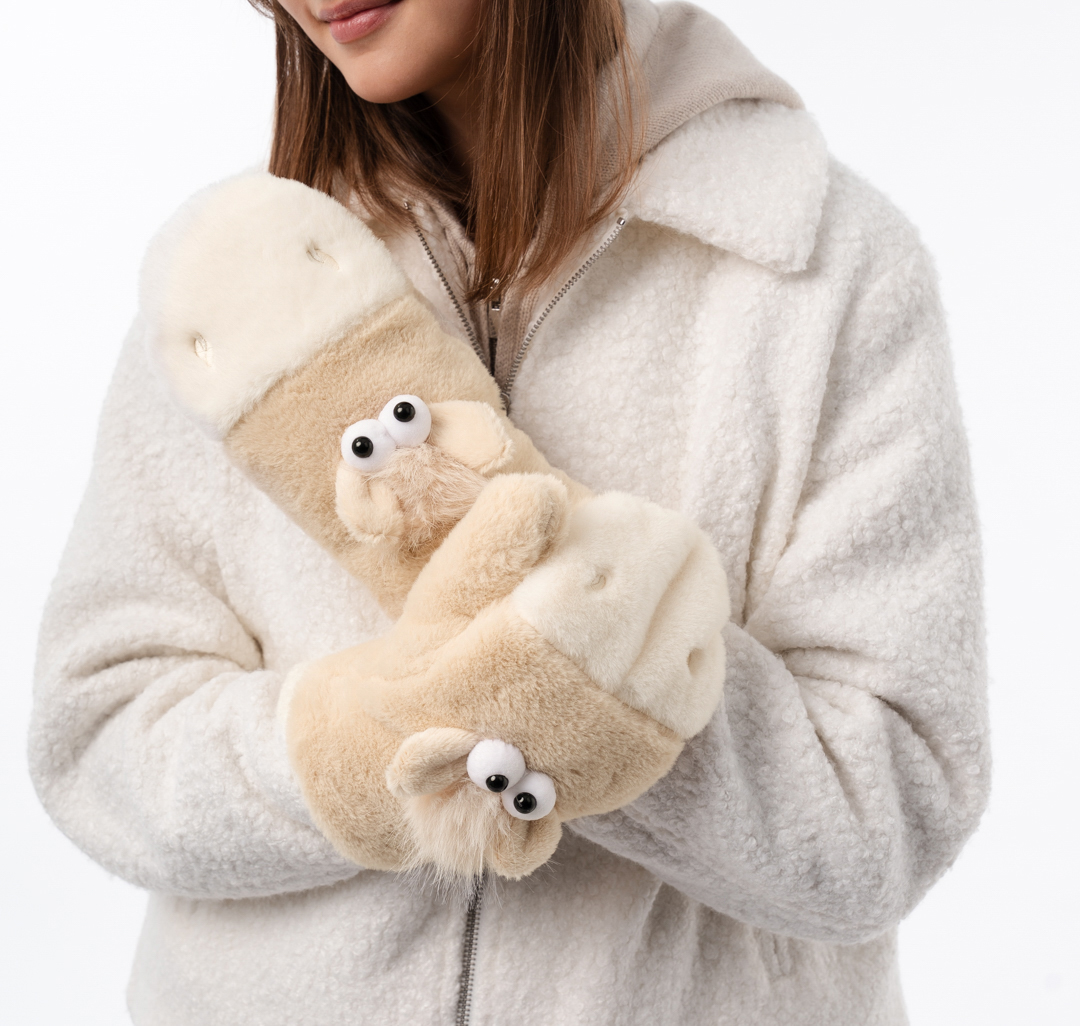 Рукавицы Мармалато, цвет Молочный #6