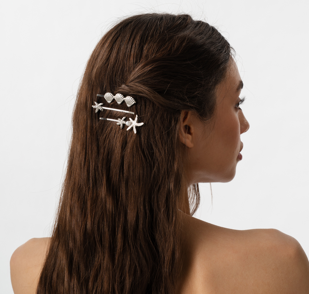 Набор невидимок (3 шт) Мармалато, цвет серебро-белый жемчуг #1